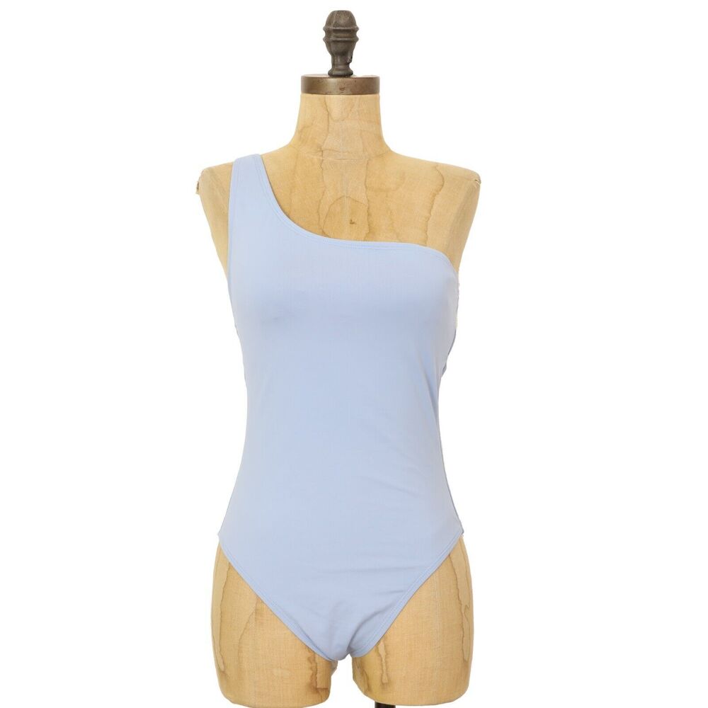 Andie Light Blue One-Shoulder Swim Suit